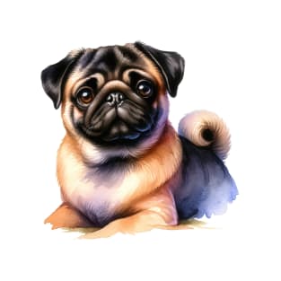 Pug Watercolor Painting - Beautiful Dog T-Shirt