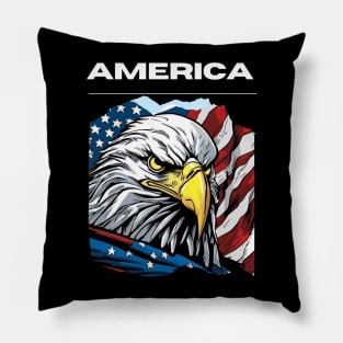 America flags with eagle graphic design Pillow