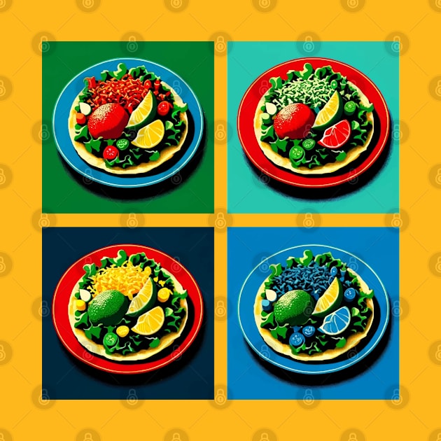 Vibrant Pop Tostadas Art - Mexican Cuisine by Pop Art Dish