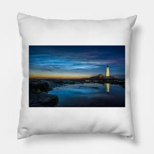 Noctilucent clouds at st marys lighthouse Pillow