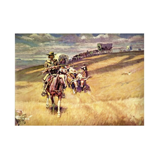 “When Wagon Trains Where Dim” by Charles M Russell by PatricianneK