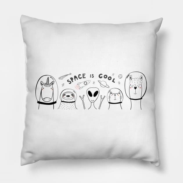 Space is Cool Pillow by Purgatory Mercantile