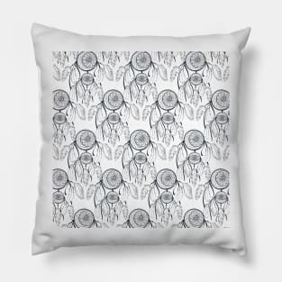 Classy Black dreamcatcher White Pattern Pillow