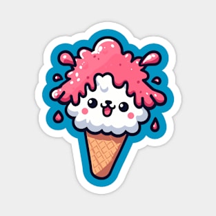 Pink ice cream lama Magnet