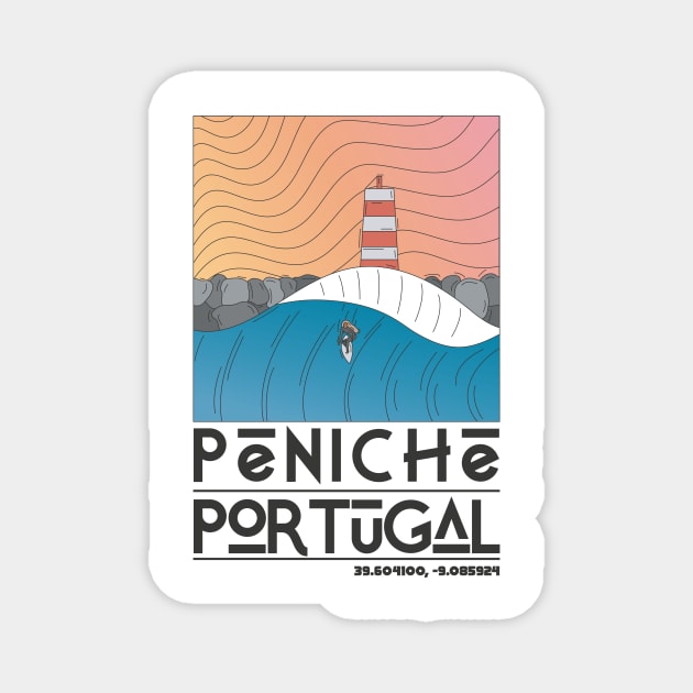 Peniche Portugal Retro Travel Magnet by JDP Designs