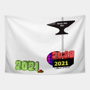 2021 Crushing 2020 with Happy New Year Anvil Tapestry