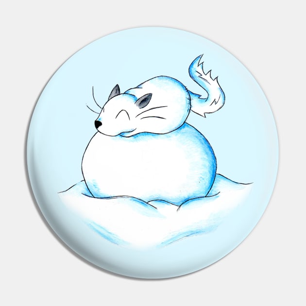 Chinchilla Snowball Pin by KristenOKeefeArt