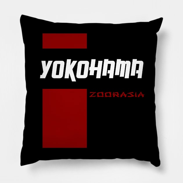 zoorasia yokohama Pillow by japan typo art