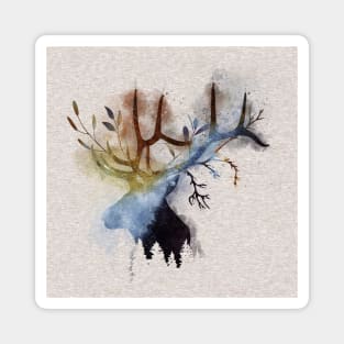 Colorwash Elk Head Magnet