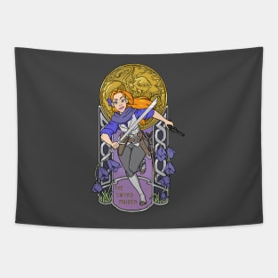 The Sword Maiden Art Nouveau Tapestry