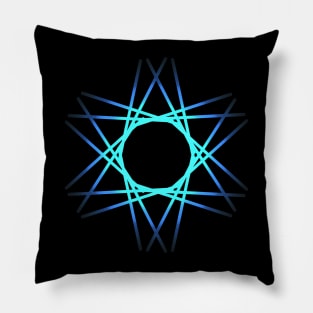 Futuristic star shaped design in blue Pillow