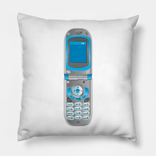 Flip Phone Retro Style Pillow by retrovectors