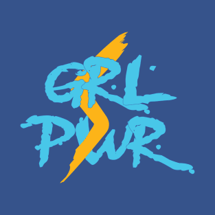 Grl Pwr in Cyan Blue T-Shirt