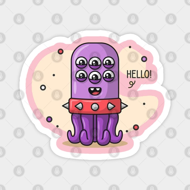 Meet cute little Monster Magnet by vectordiaries5