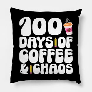 100 Days Of School Coffee Lover 100Th Day Of School Teacher Pillow