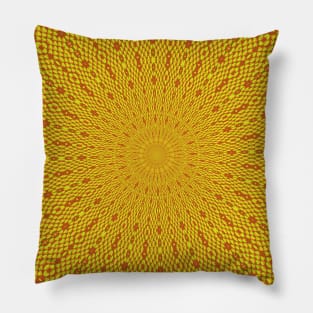 Love Radiates Heart Circle Pattern Red Yellow Pillow