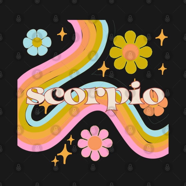 Scorpio 70s Rainbow with Flowers by Deardarling