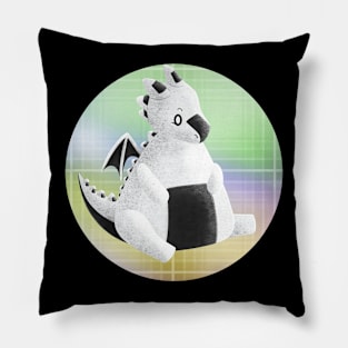 Kawaii Onigiri Dragon - With Background Pillow