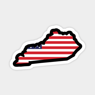 Kentucky State Shape Flag Background Magnet