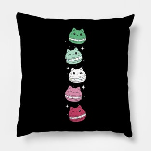 Subtle Abrosexual Pride Flag Cute Cat Kawaii Macaron Pillow