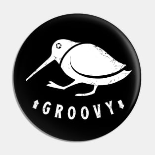 Funny Woodcock got the groove. Minimal art of a vibing bird Pin