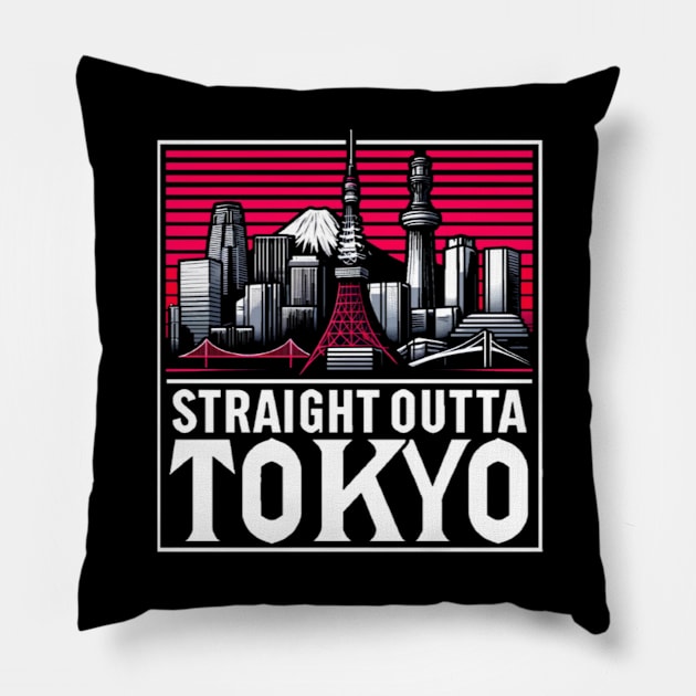 Straight OUTTA TOKYO Pillow by Straight Outta Styles