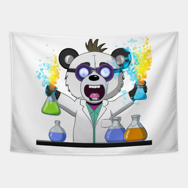 Mad Panda Scientist Tapestry by chris28zero