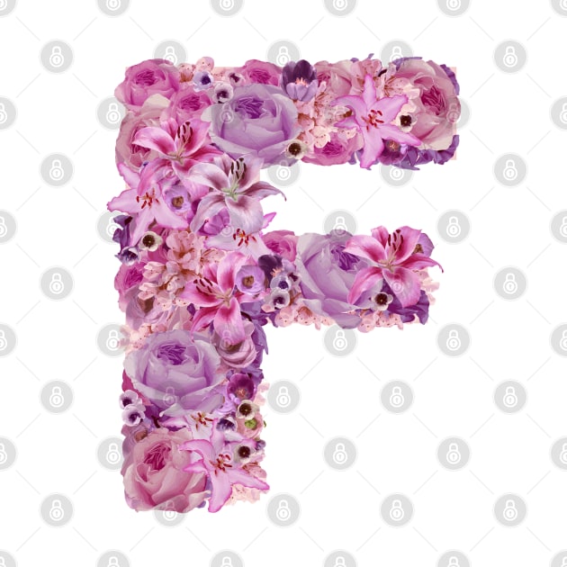 Pink Floral Letter F by HayleyLaurenDesign