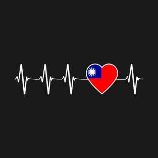 Taiwanese Heartbeat I Love Taiwan Flag Heart Gift T-Shirt