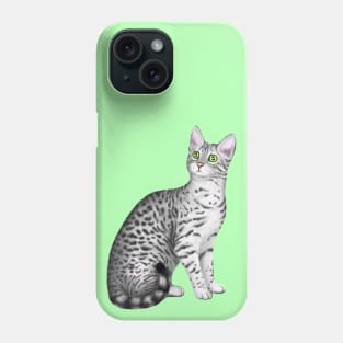 Egyptian Mau (Green Background) Phone Case