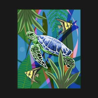 Sea Turtle Fantasy Scene T-Shirt