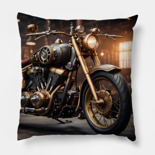 Steampunk Motorcycle Pillow