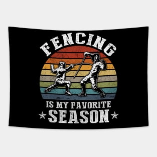 Fencing Is My Favorite Season Tapestry