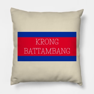 Krong Battambang City in Cambodian Flag Colors Pillow