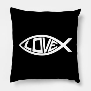 Ichthus Love Christian Fish Symbol Pillow