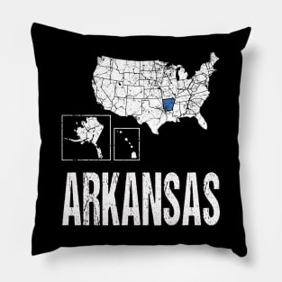 Vintage Arkansas Map Pillow