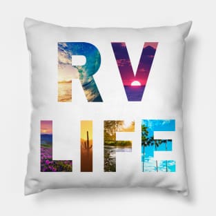 RV Life Camping Adventure Images Pillow