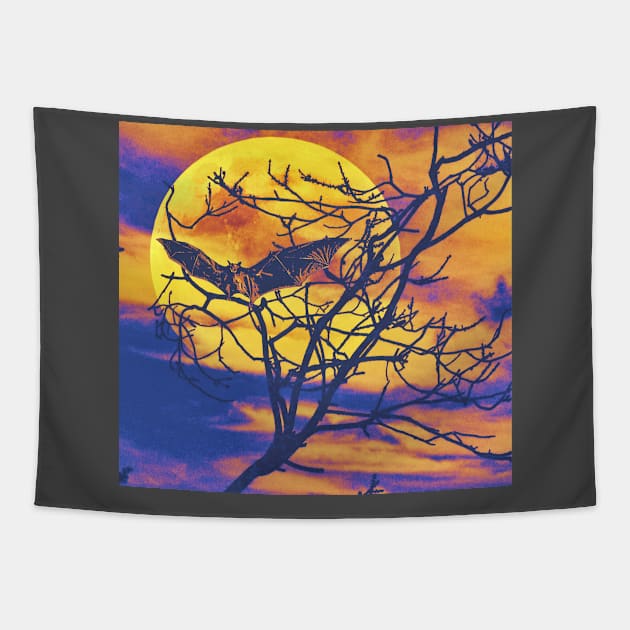 Halloween horror vampire bat spooky cool Tapestry by LastViewGallery