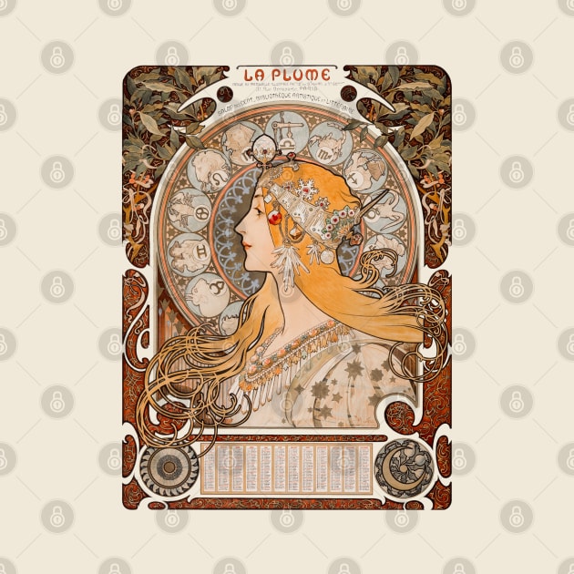 Zodiac (1896) by Alphonse Mucha by Antiquated Art