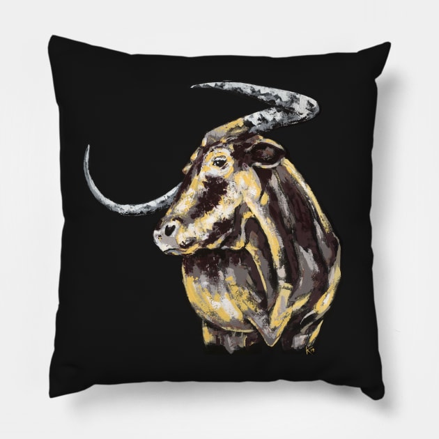 Texas Longhorn Pillow by konnijensen