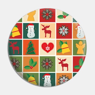 Christmas pattern with multiple seasonal decorations Pin