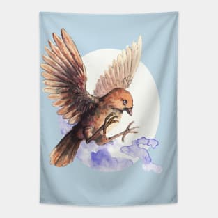 Sparrow - watercolor painting Tapestry