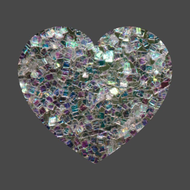 Sparkly silver mosaic glitter Heart faux sparkles love Valentines by PLdesign