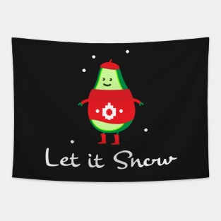 Funny winter snow avocado Tapestry