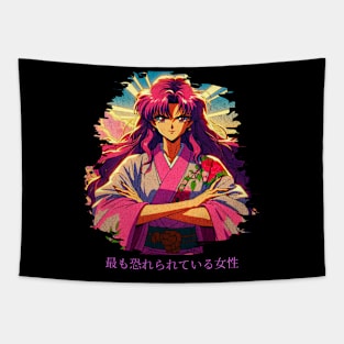 Female Anime Warrior Tapestry