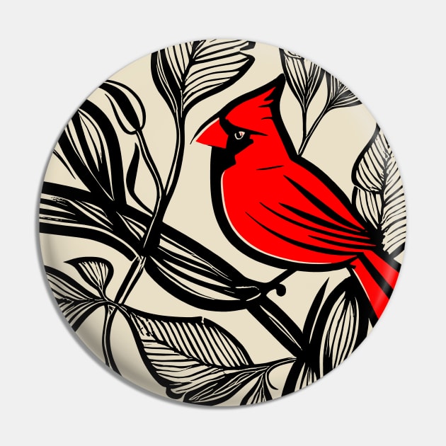 Cardinal Tattoo Pin by DigiDreams