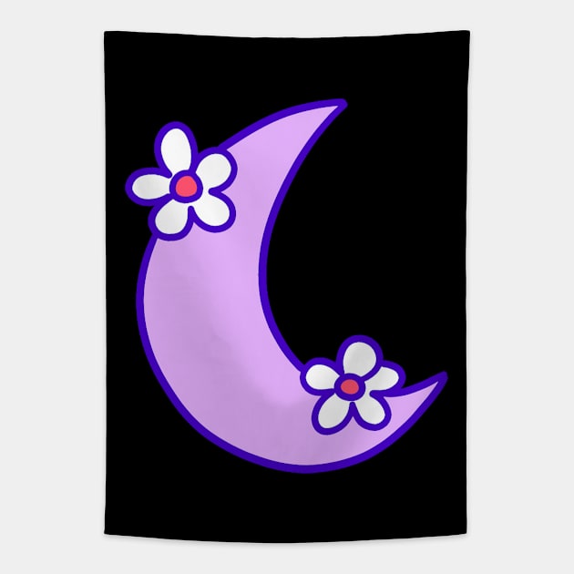 Flowery Purple Moon Tapestry by saradaboru