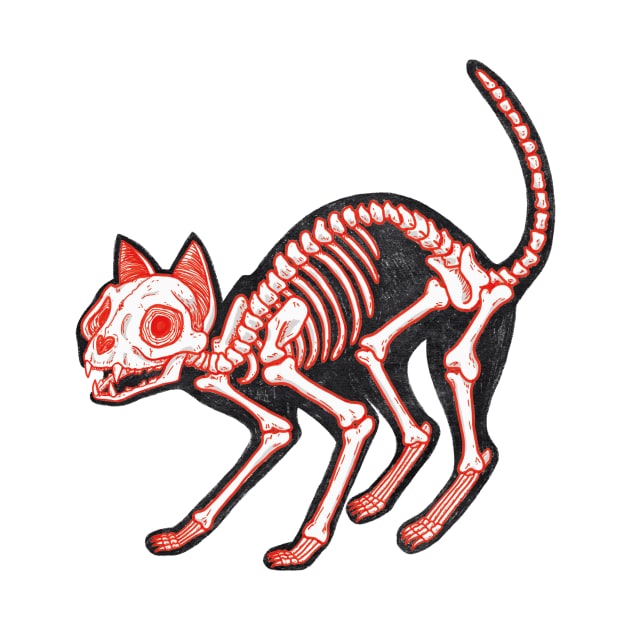 Cute Skeleton Cat by lunarwaveee