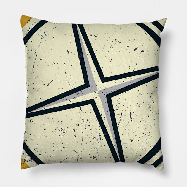 Retro Compass Pillow by LineXpressions