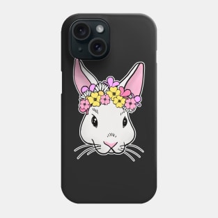 Rabbit with flower head happy easter 2021 Phone Case